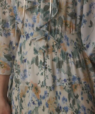 GRACE CONTINENTAL フラワープリントカフタンドレス キナリ