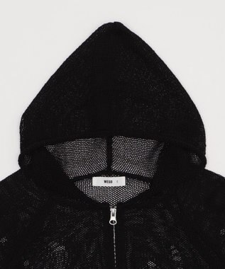 WEGO ダメージメッシュショートパーカー ブラック