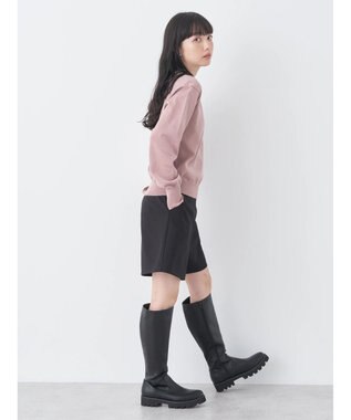 earth music&ecology バックボタンクルーネックニットプルオーバー Pink