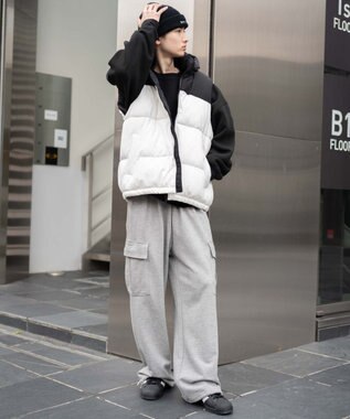 WEGO 【25年秋冬新作/ユニセックス着用ITEM/MLサイズ展開】2WAYパファーベスト ホワイト