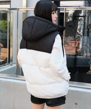 WEGO 【25年秋冬新作/ユニセックス着用ITEM/MLサイズ展開】2WAYパファーベスト ホワイト