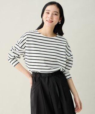 ANY L コクーンボーダープルオーバー ブラック