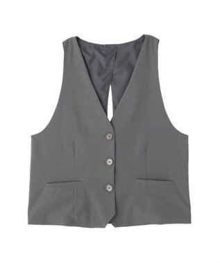 CRAFT STANDARD BOUTIQUE バックスリットショートベスト Gray