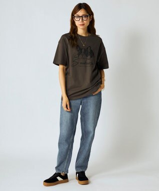 OP／FILA 【Ocean Pacific】かすれプリントTシャツ チャコールグレー