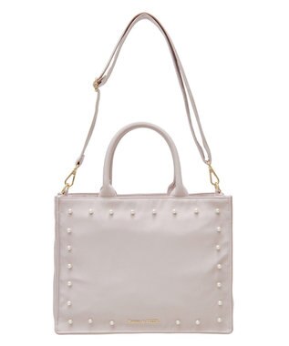 Maison de FLEUR パール2Wayトートバッグ Grayish Pink