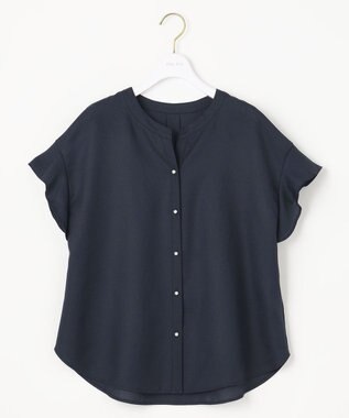 ANY SIS 【美人百花6月号掲載】スムージーポリエステル ブラウス ネイビー