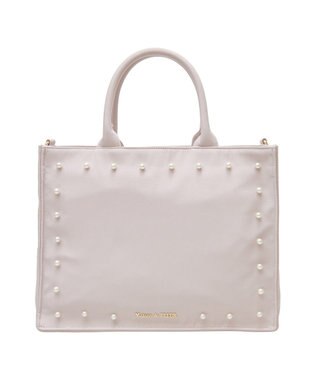 Maison de FLEUR パール2Wayトートバッグ Grayish Pink