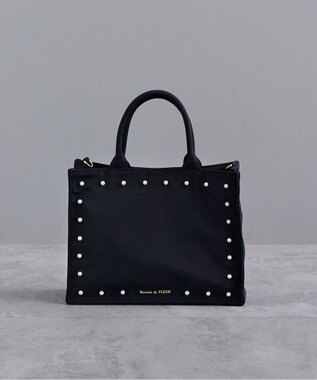 Maison de FLEUR パール2Wayトートバッグ Black