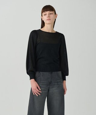 GRACE CONTINENTAL シアーラメニットトップ