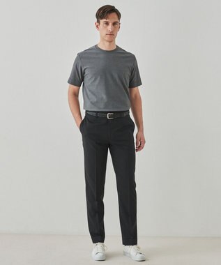 GOTAIRIKU ロングセラー【洗える/折り目加工/シワになりにくい/ウエストアジャスター】ウォッシャブル サマーウール100％パンツ_限定色(ノータック)25年モデル ブラック系