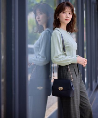 ANY SIS 【CICA加工】ケーブルポイント ニット ライトグリーン