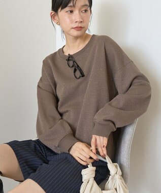 AMERICAN HOLIC ラメ裏毛スウェットプルオーバー Mocha