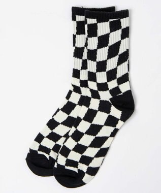 WEGO ウェーブチェッカーソックス ブラックその他