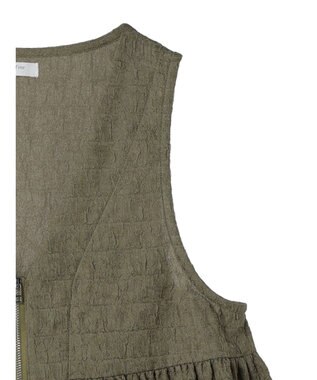 Green Parks ジャガードペプラムＺｉｐベスト Khaki