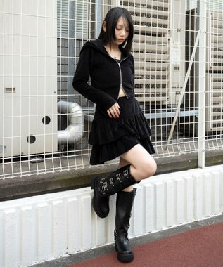 WEGO ベロアフリルスカパン ブラック