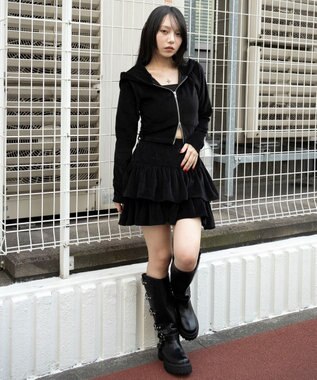 WEGO ベロアフリルスカパン ブラック