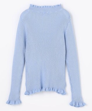 組曲 KIDS 【110-140㎝】フラワードット リブニット サックスブルー