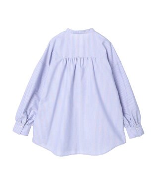 Green Parks ストライプレースアップシャツ Stripe