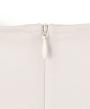 23区 L 【Lサイズ限定/洗える】スカーフプリントコンビ スリーブデザイン カットソー ベージュ×ブラック