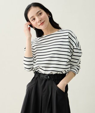 ANY L コクーンボーダープルオーバー ブラック