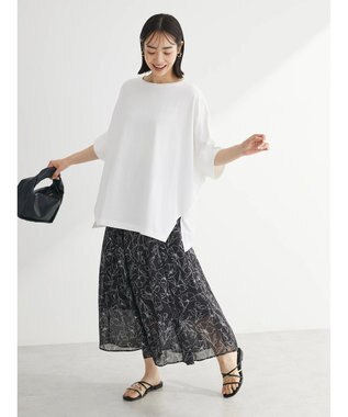 Green Parks 冷っとすずやか　ドルマンカット５分袖プルオーバー Off White