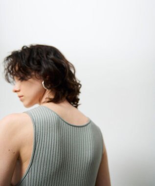 GRACE CONTINENTAL アメスリニットギャザーワンピース カーキ