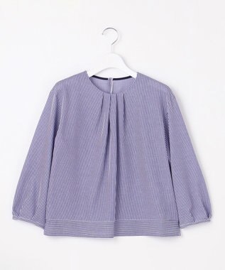 J.PRESS LADIES S 【WEB限定カラーあり】ストライプジャカード フロントタック カットソー ネイビー系1