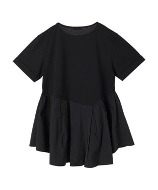 earth music&ecology 異素材チュニックカットソー Black