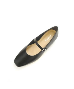 Pointer 日本製 本革ストラップ付きパンプス ブラック