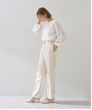 YECCA VECCA サイドベルテッドハイウエストパンツ Navy