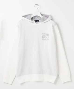 23区GOLF 【MEN】【ウォッシャブル】スヌード付き 裏モールパーカー ニット ホワイト系