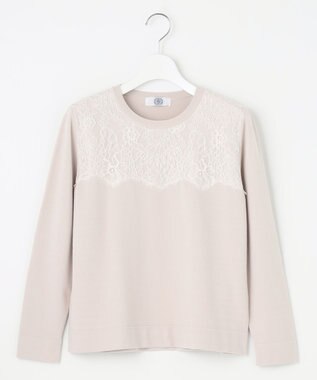 J.PRESS LADIES 【洗える】DÉCOR レース ニット ライトベージュ系