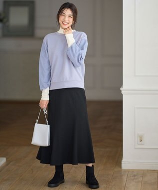 ANY 【洗濯機可】アクリルレーヨンリブタートル エクリュ