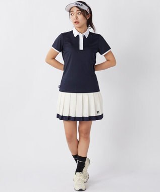 FILA GOLF／marie claire 【FILA GOLF】アクセントカラー半袖ポロシャツ ネイビー