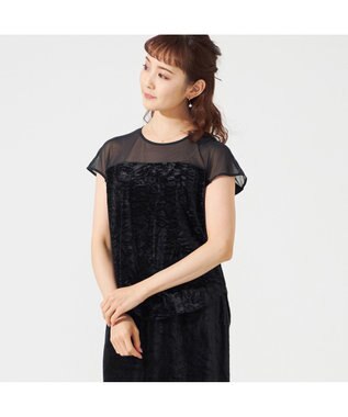 Chacott velour tops ブラック（ワッシャーベロア）