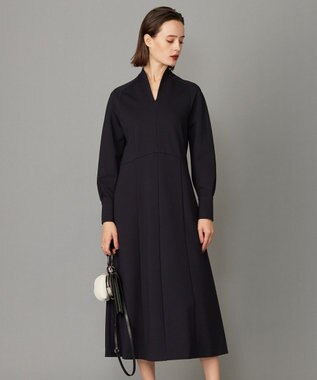  【洗える】 レーヨンストレッチポンチ フレアワンピース