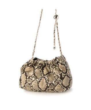 UNBILLION カシュカシュ cachecache / 口元ギャザーチェーンショルダー パイソン