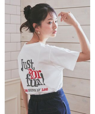 earth music&ecology Ｌｅｅ×ｅ．ｍ．ａ．ｅ　ＬＯＧＯ　Ｈ／Ｓ　ＴＥＥ Off White