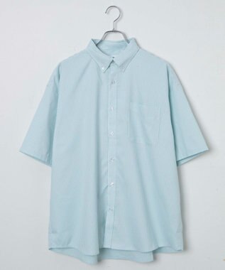 WEGO 【ユニセックス着用ITEM/シワになりにくい】イージーケアオックスフォードシャツ（S） グリーンストライプ