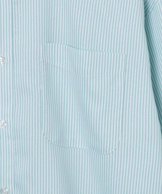 WEGO 【ユニセックス着用ITEM/シワになりにくい】イージーケアオックスフォードシャツ（S） グリーンストライプ