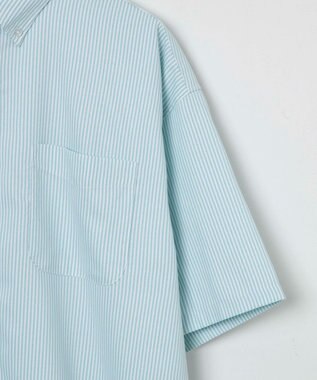 WEGO 【ユニセックス着用ITEM/シワになりにくい】イージーケアオックスフォードシャツ（S） グリーンストライプ