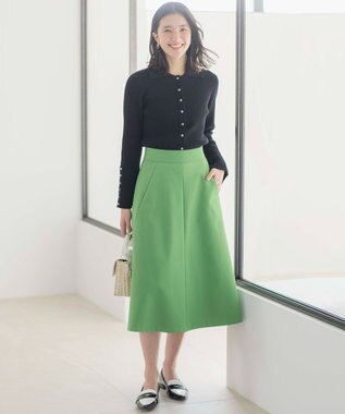 組曲 L 【WEB限定】ミニブークレー襟付きニットポロ ブラック系