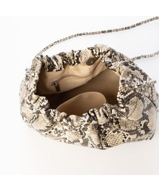 UNBILLION カシュカシュ cachecache / 口元ギャザーチェーンショルダー パイソン