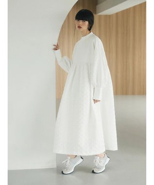 Green Parks armonia．異素材切替ワンピース Off White