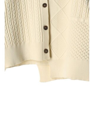 Green Parks ＫＢＦ　２ＷＡＹパッチワークニットカーディガン Off White