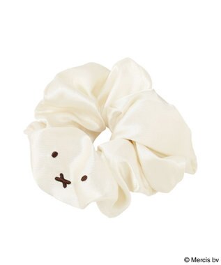 earth music&ecology miffy/earth フェイス刺繍シュシュ アイボリー