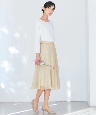 ANY SIS L 【洗える】フロントプリーツシフォンブラウス オフホワイト