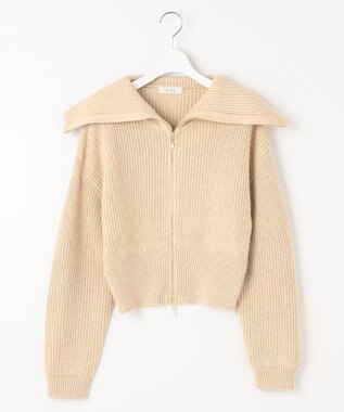 Feroux 【洗える・古畑星夏さん着用】フルジップ ニット アイボリー系