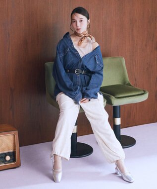 earth music&ecology 【予約】ウエスタンデニムシャツ ミディアムインディゴ