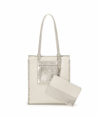 TOPKAPI 【TREASURE TOPKAPI】フェイクレザー ポーチ付き パラコード かがりトートバッグ オフ